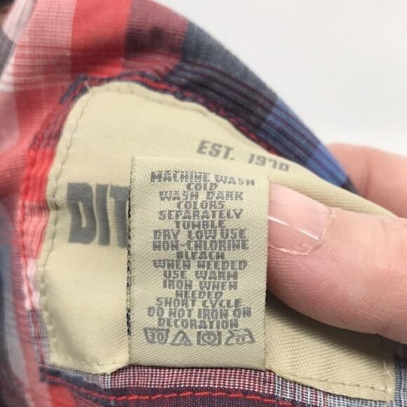 Ditch Plains Red, white and blue plaid Western Shirt XXL New - Picture 7 of 8
